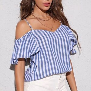Blue and white stripped top